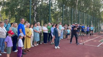 Открытие новой спортивной— волейбольной площадки и теннисного корта.