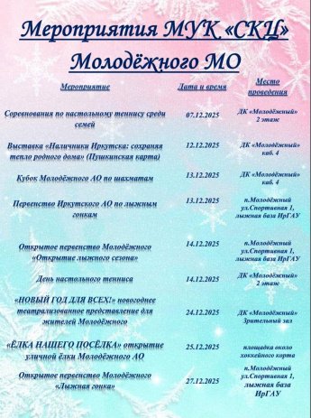 Афиша на декабрь!